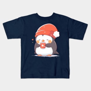 Cute Cocoa Penguin Kids T-Shirt